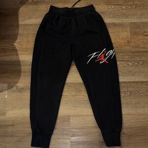 Jordan Black Joggers with Red and White Logo size S